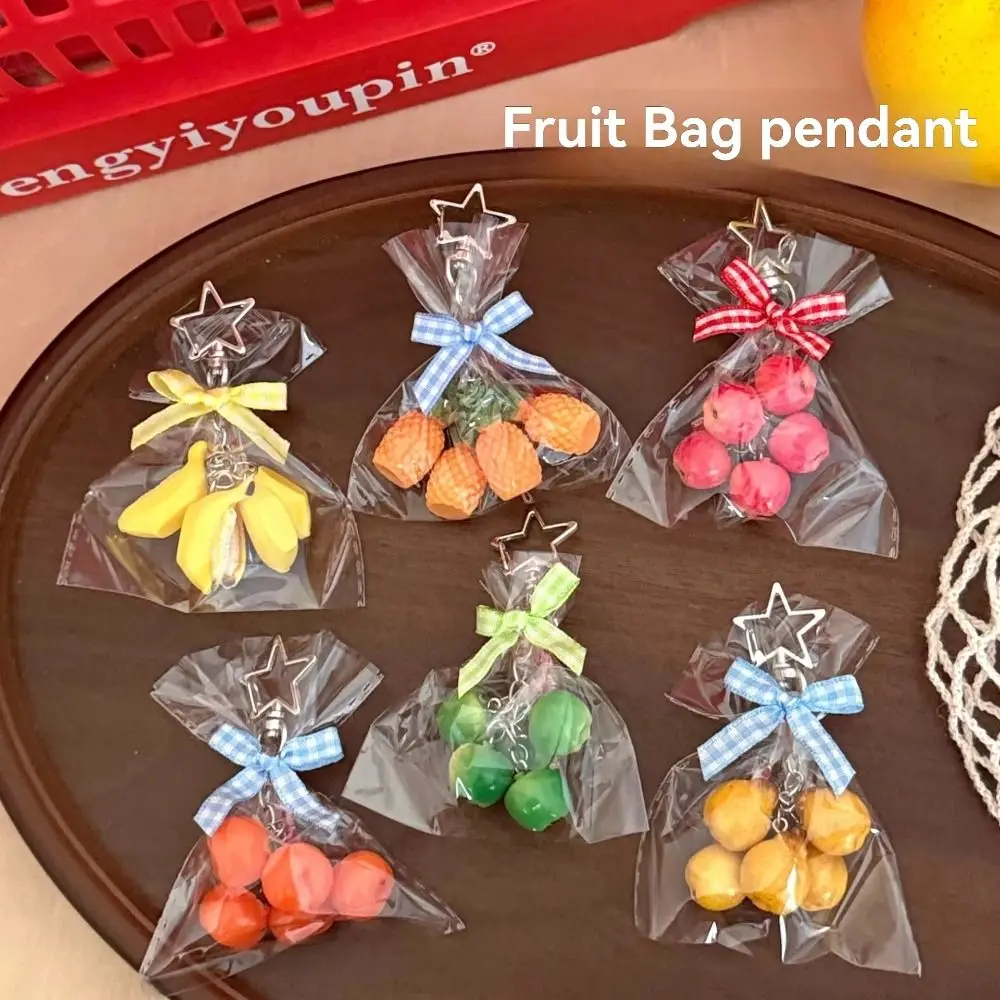 3D Molded Design Fruit Pendant Keychain Lightweight Material Delicate Shape Details Mini Fruit Keychain Vivid Shape Compact Size