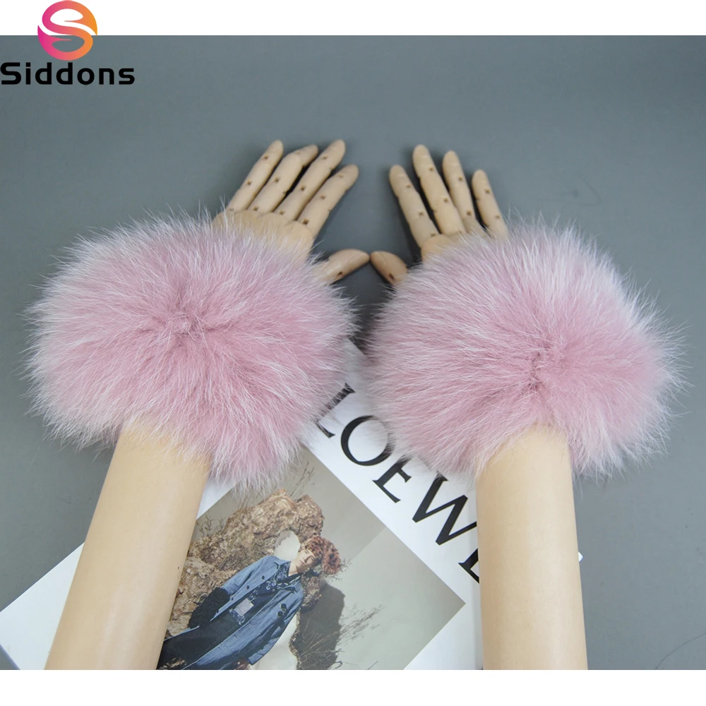 

2024 New Style Fox Fur Cuff Arm Warmer Lady Bracelet Real Fur Wristband Glove High Quality Fox fur Cuffs Hot Sale Wrist Warmer