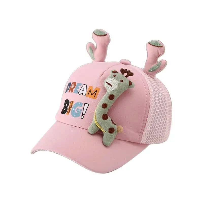 2024 Spring Cotton Cartoon Giraffe Casquette Baseball Cap Adjustable Snapback Hats for Children Boy and Girl 12