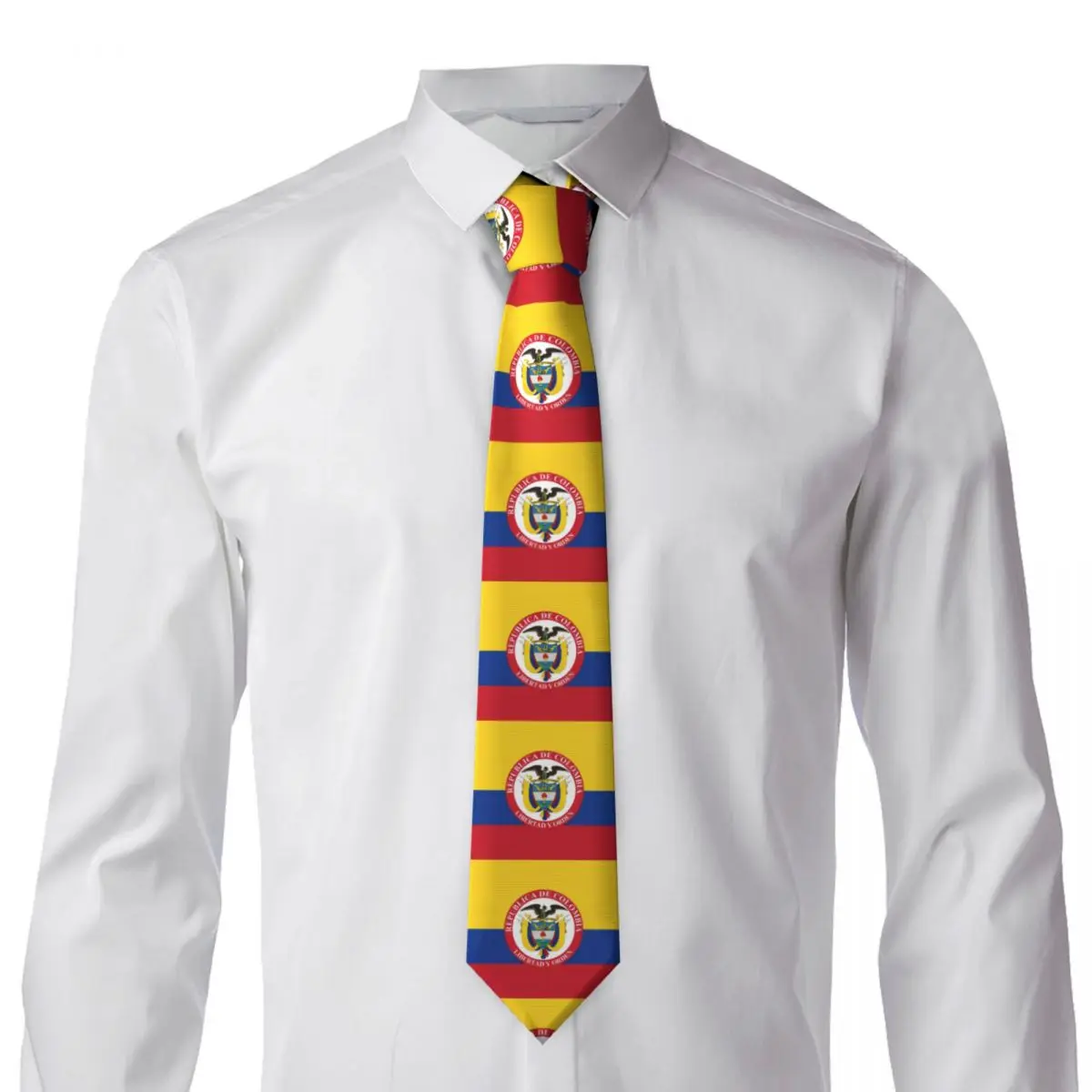 Corbatas con bandera de Colombia, corbatas de cuello de moda para hombres, accesorios, regalo de Gravatas