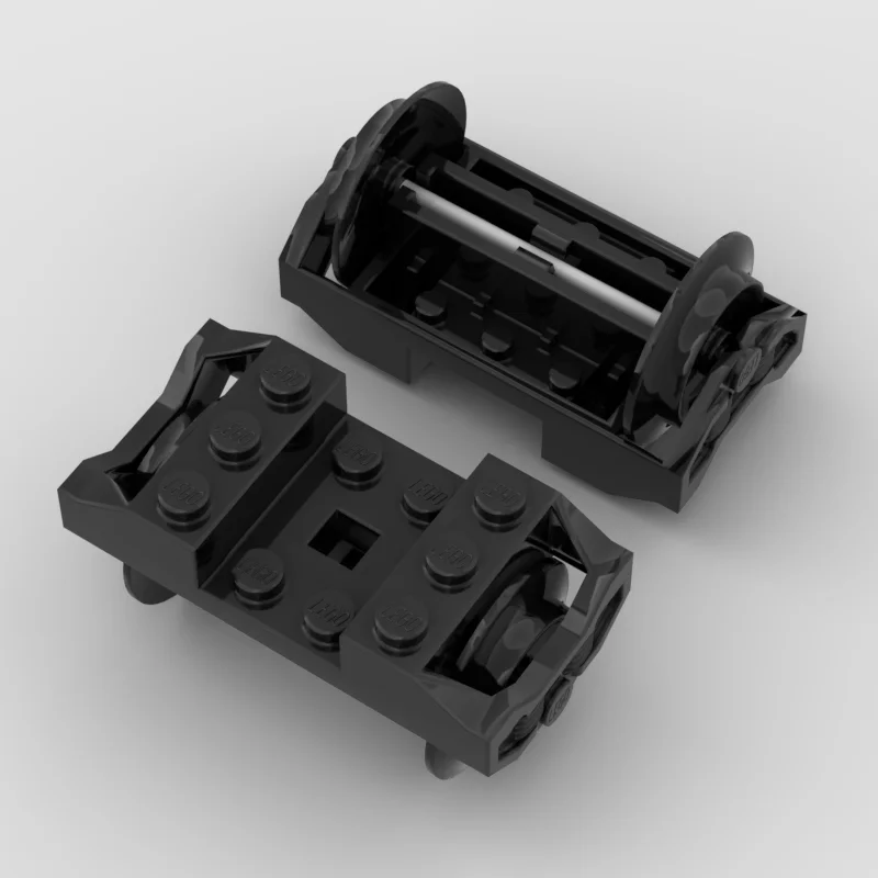 Jouet de bloc de construction 57501, axe métallique 5x100LDU 57878, roue de Train 2878c02, support de roue, train avec roues, RC [assemblage complet]