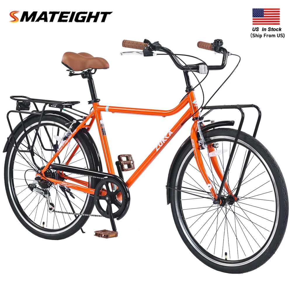 

Single Speed Steel Frame Multiple Colors 26 Inch Vintage Style Bike,Retro Commute Bike for adults