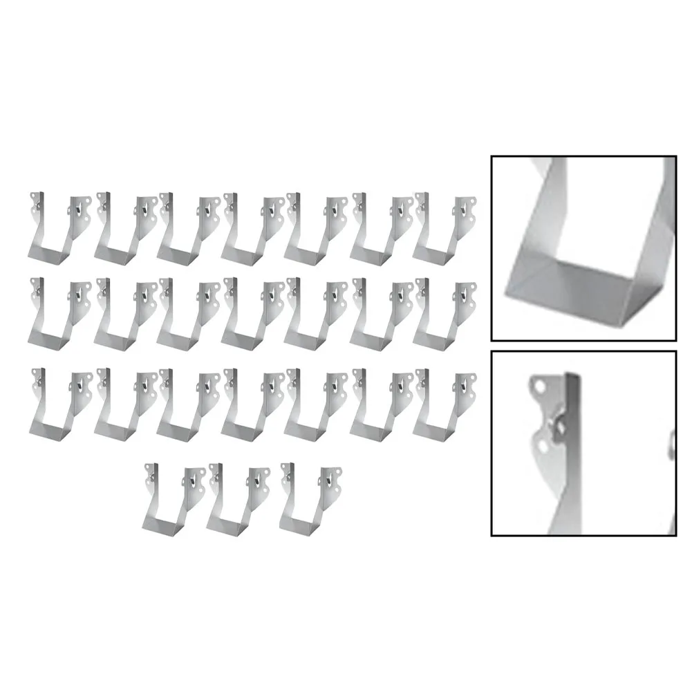 2x4 Galvanized Joist Hangers Set of 25 for Wood Beams For Rafters Support Brackets for Pergolas Barns Chicken Coops