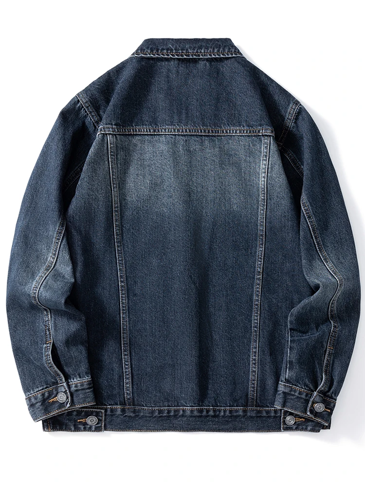 Veste en jean décontractée américaine haut de gamme pour hommes, vintage, ample, grande taille, vêtements de travail amples, médicaments, vêtements pour hommes