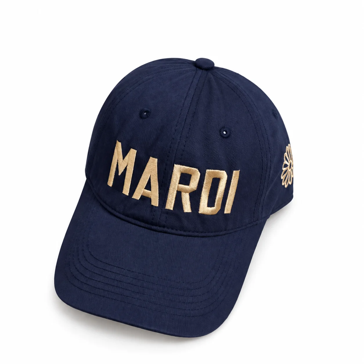 Mardi Mercredi Daisy Embroidery Washed Cotton Dad Hat Women's Sun Protection Versatile Baseball Cap New