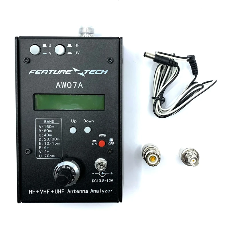 HF/VHF/UHF AW07A 1.5-490MHZ 160M Multiband Antenna Analyzer SWR Antenna Meter Tester RF Impedance Antenna Analyzer