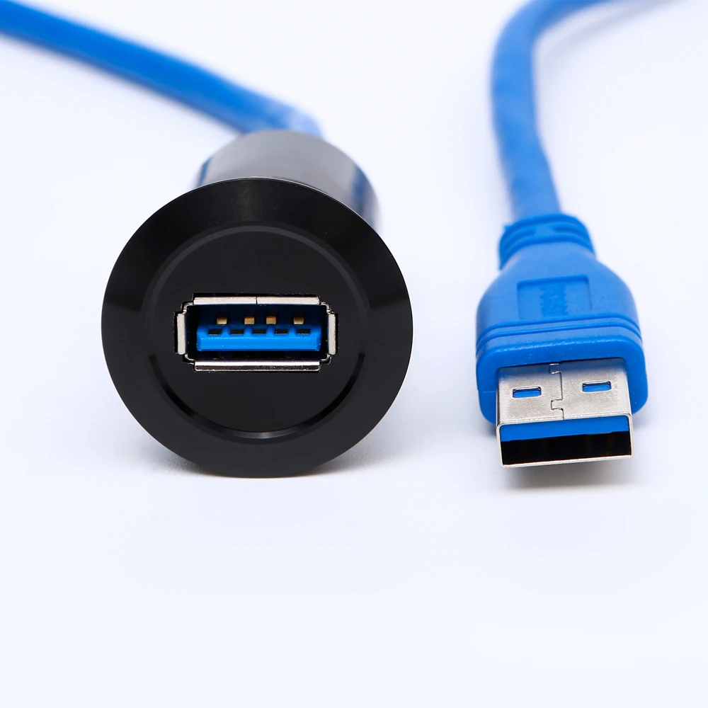 22mm USB connector socket  metal USB connector/USB socket  (USB3.0 FEMALE A - MALE A with 60cm wiring)