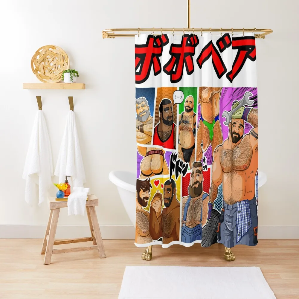 MANGA PAGE - VERSION 2 Shower Curtain Toilet Accessories Bathroom Waterproof Fabric Bathroom Bathroom Accessory Curtain