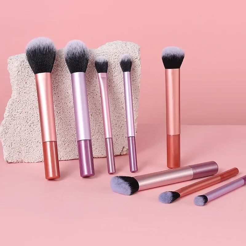 Regalo de Navidad, 8 Uds., Kit de brochas de maquillaje, pelo sintético suave, brochas de maquillaje, base, colorete, sombra de ojos, herramientas de maquillaje cosmético