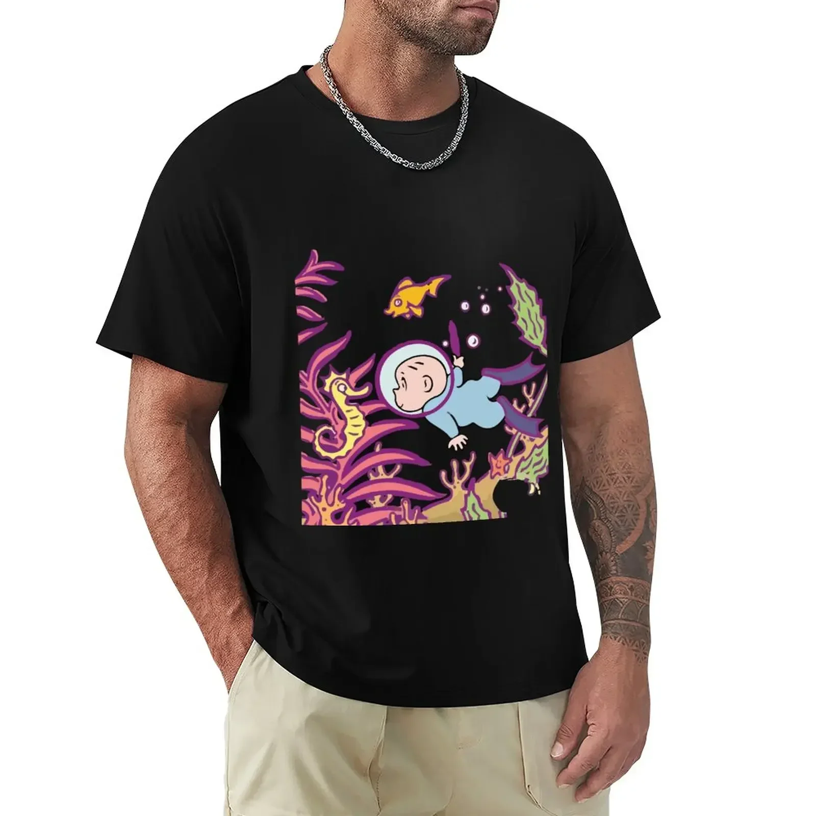 Harold And The Purple Crayon under the water T-Shirt plain customizeds mens clothing