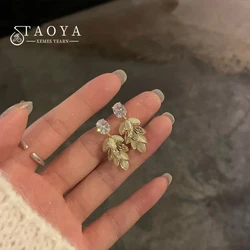 Autumn Winter Temperament Opals Rhinestone Wheat Ear Shaped Tassel Earrings 2024 New Design Jewelry Women's Fashion Accessories
