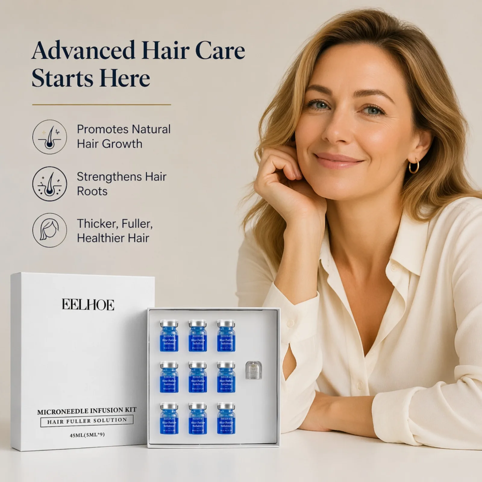 Mikro-Haarwuchs-Set für Volleres, Dickeres und Gesünderes Haar, Kopfhaut-Pflegeserum, Kopfhaut-Pflegeset – Detail 1