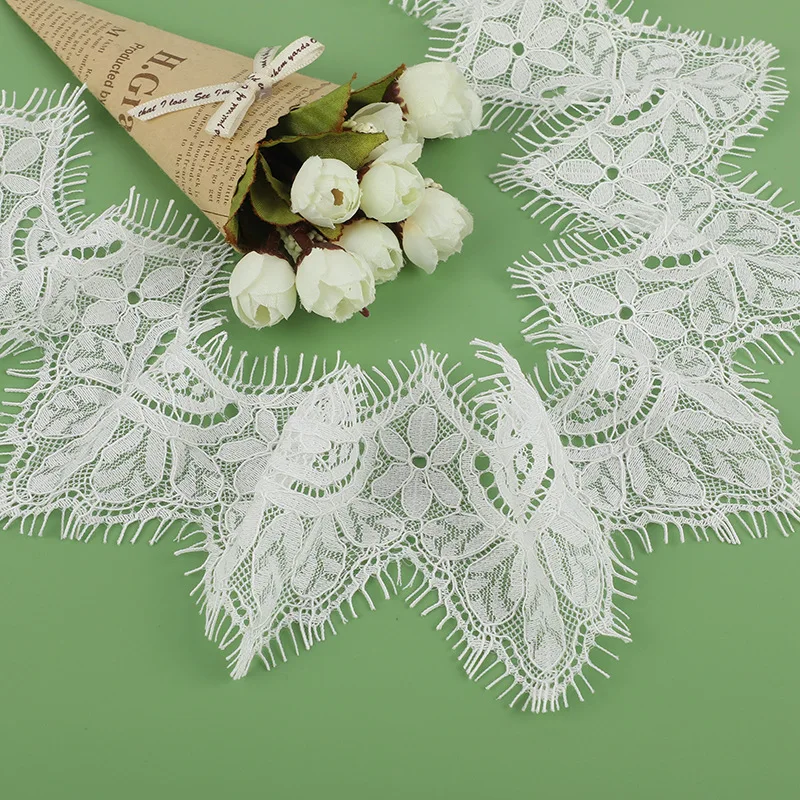 6M/Pack White Non Elastic Lace Border Bone Line Eyelashes Collar Cuffs Underwear Lace Accessories