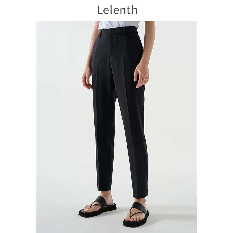 

Black High Waist Straight Leg Suit Pants Women's Casual Commute Trousers Spring 2025 Slimming OL Nine Points Pants