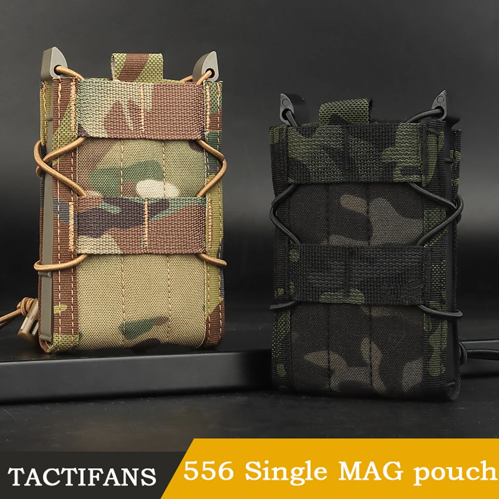 Tactical 5.56 Single Magazine Pouch Nylon M4 M16 MAG Storage Holder MOLLE Malice Clip For Combat Belt Hunting Paintball Vest