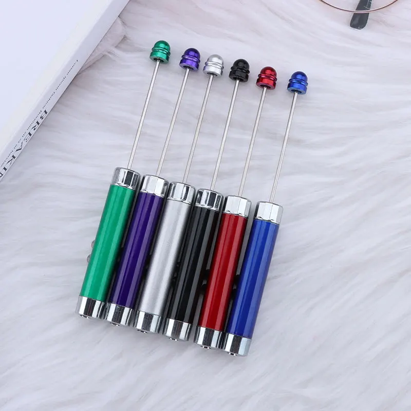 6 قطع من طراز القلم الخفيف المزخرف - شعلة LED ومطارد القطط، جسم معدني للهدايا والأعمال اليدوية