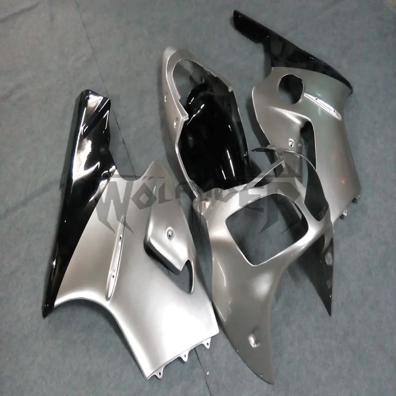 injection Fairings kit for ZX-12R 2000 2001 silver ZX12R 00 00 ABS plastic motor Fairings kit