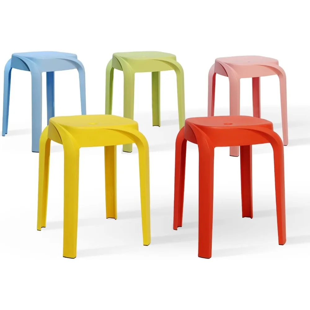 5 Pack Stackable Stools, 17" Classroom Stools, School Chairs Plastic Stools for Seating Classroom Elementary, Students, Adults