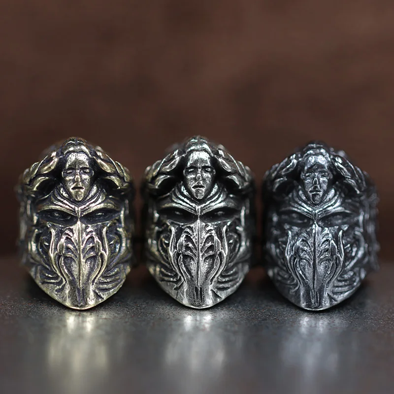 Knight Mask Helmet Brass Knife Bead EDC Outdoor DIY  Paracord Accessories Handmade Woven Umbrella Rope Lanyard Pendants Hangings