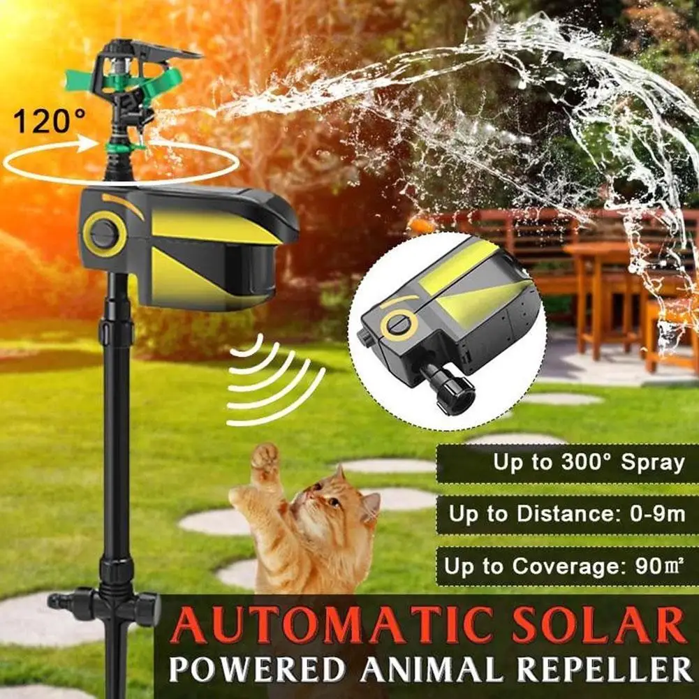 Sprinkler Automatic Rotating Large Area Solar Powered Deterrent Animal Activated Sprinkler Garden Motion Repeller Animal ﻿ W8r6