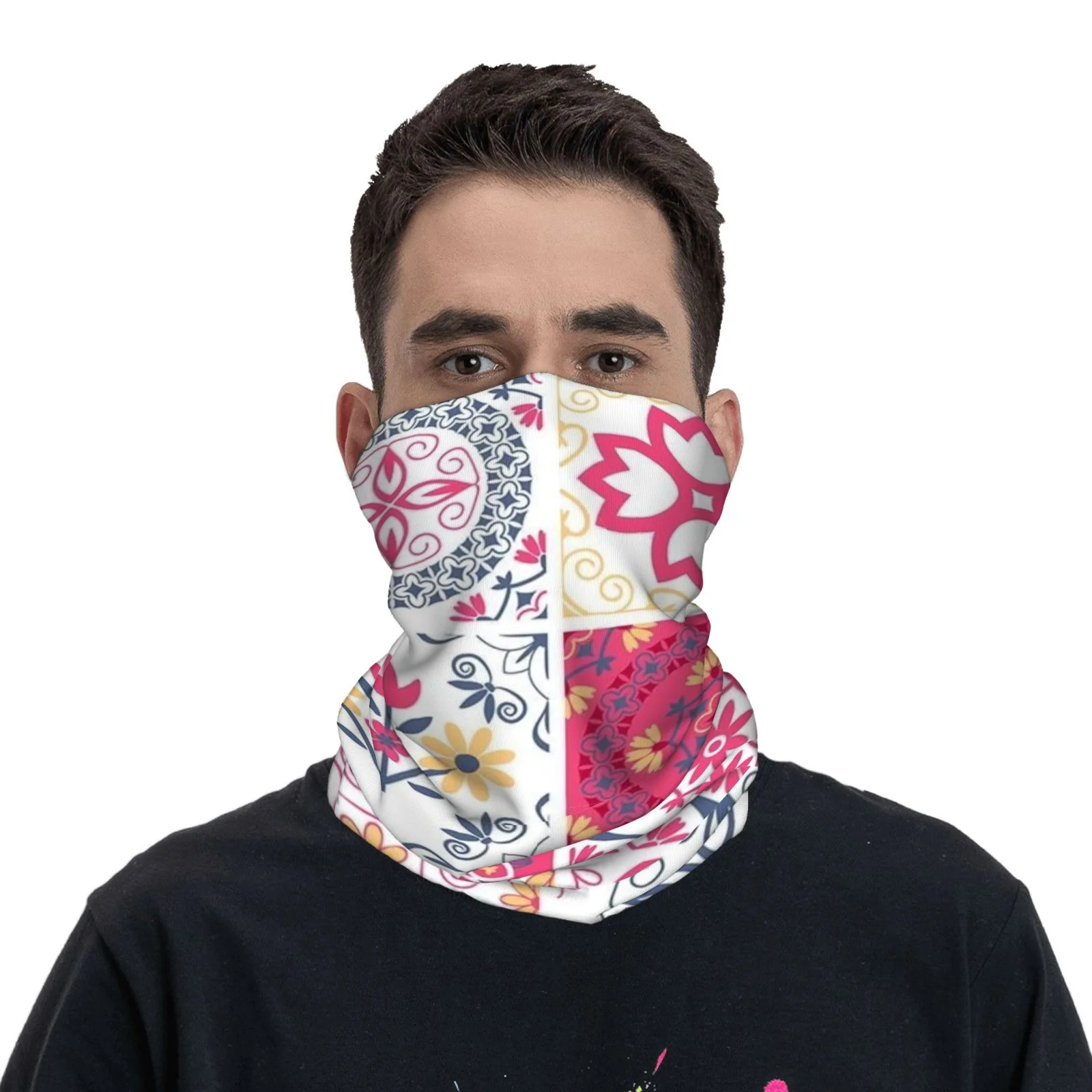 

Vibrant Patchwork Floral Pattern Customizable Unisex Neck Gaiter–Soft, Breathable, UV-Protected–Ideal for Cycling, Hiking & More