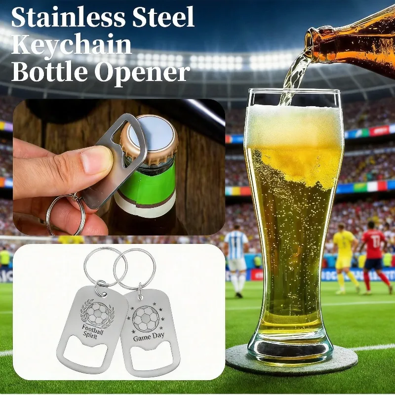 30PCS Llavero Abridor de Botellas de Cerveza con LOGO Personalizado, de Acero Inoxidable, Colgante Multifuncional para Llavero, Venta al por Mayor para Partidos de Fútbol