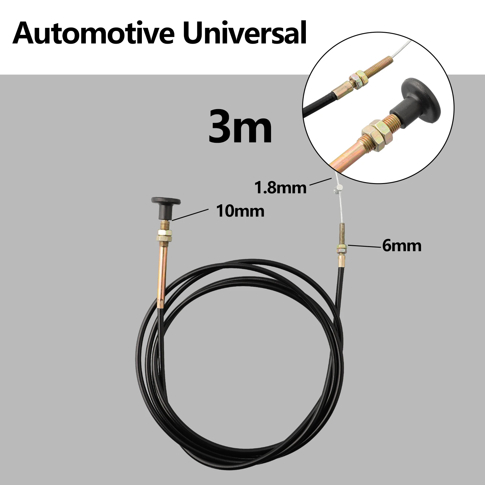 Stop Choke Bowden Cable Wire 2-5m Length Control Bonnet Throttle Engine Fuel For Cars Trucks Vans Engine Flameout Wire Parts