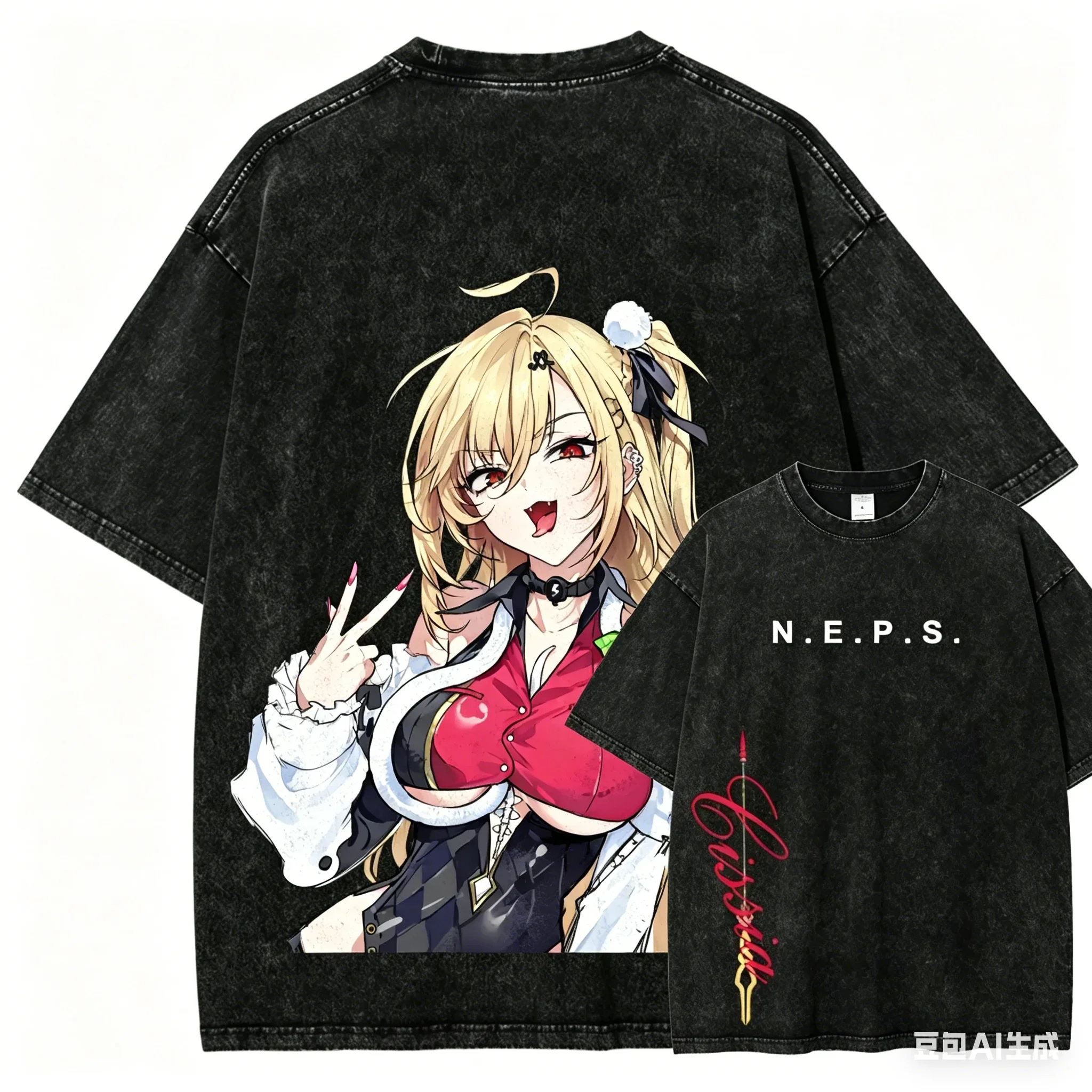 CookieRun Kingdom Washed T-Shirt, Persönlichkeitskleidung, neues Modell, Anime-T-Shirt, ganzjährige Kleidung, Paare, Übergröße, Unisex, klassisch – Detail 2