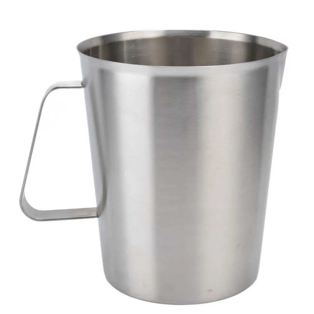 304 Stainless Steel Stainless Steel Measuring Cup Large Mouth 1000/2000ML Capacity Graduated Beaker Engraved Markings Durable