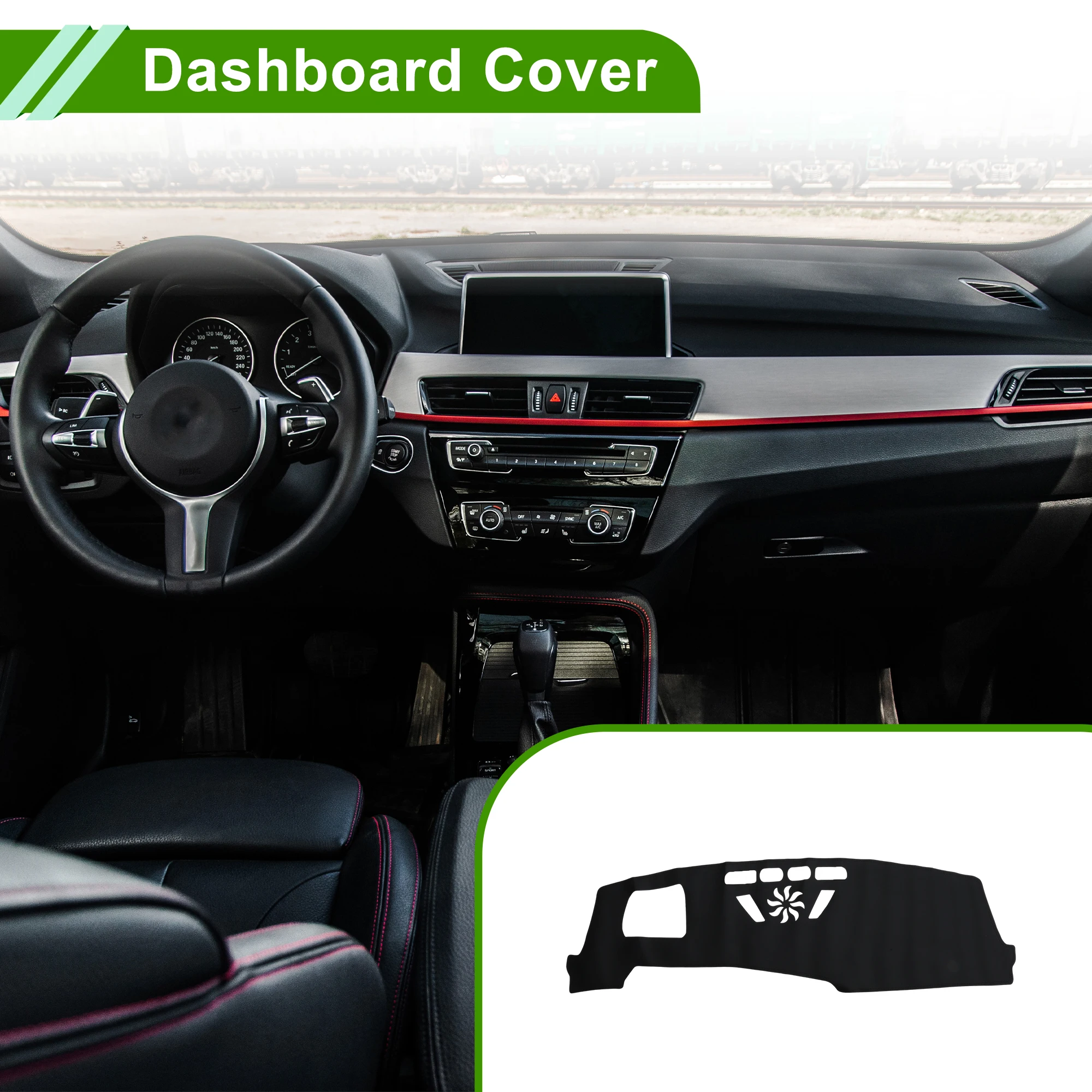 

UXCELL Dash Cover for BMW X1 2023-2024 with Hud Dashboard Cover Leather Black 1 pcs