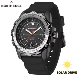 NORTH EDGE Outdoor Sports Solar Drive Watches For Men Tachometer Timer Rotatable Ring Waterproof 50M Mens Watch Reloj Hombre