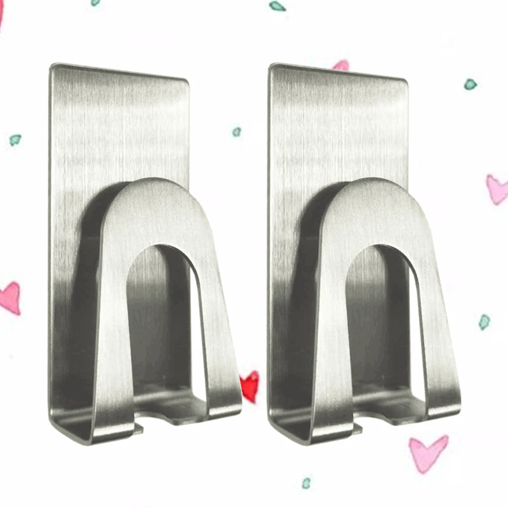 

2pcs Stainless Steel Toothbrush Holder Wall Mounted No Drill Space Saving Bathroom Organizer For Toothbrush Cup Toothpaste