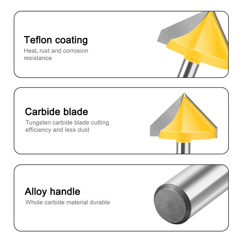 RALCA-Graveermachine 3D Router Bit V-vormige Cutter 3D Frees Houtbewerking Gereedschap 9 Stuks Set