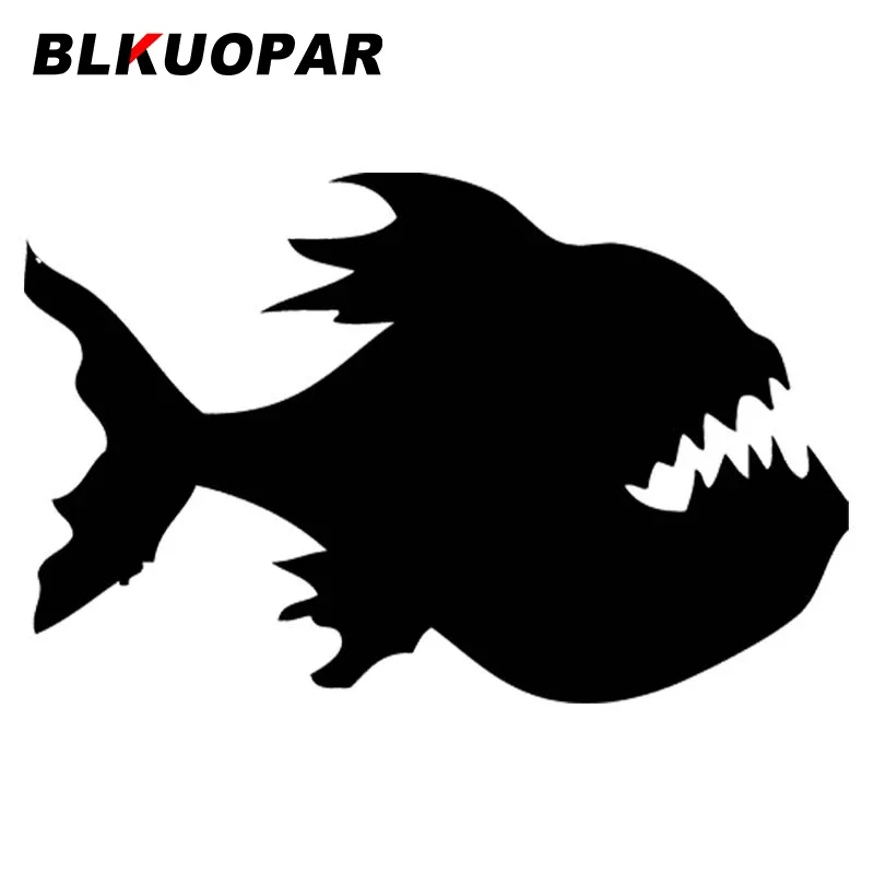 BLKUOPAR Piranha Clipart Silhouette Car Stickers Die Cut Bumper Vinyl Decals Funny Occlusion Scratch-Proof Graphics Accessories