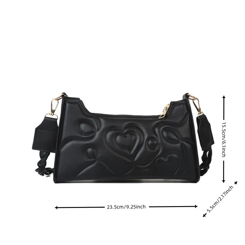 Quilted Pattern  Bag, Solid Color Shoulder Bag, All-Match Zipper Bag