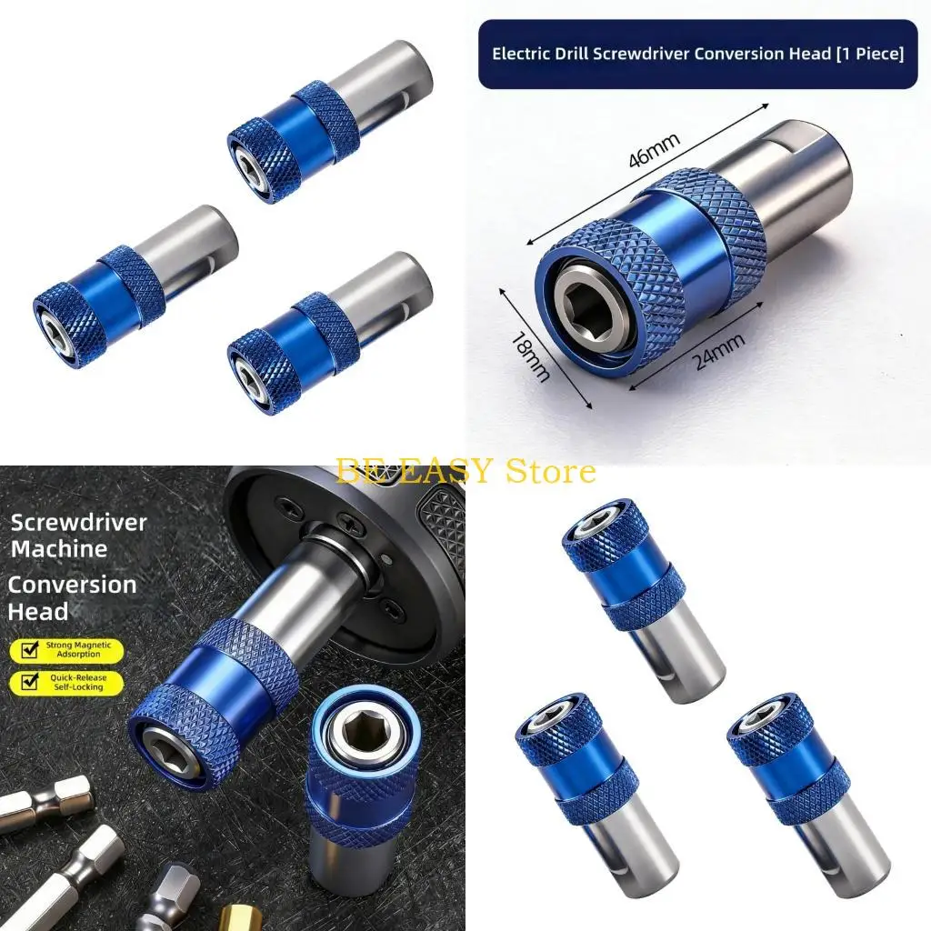 

E28F 3Pcs Automatic Quick Release Adapter Thread Structure Locking Hexagon