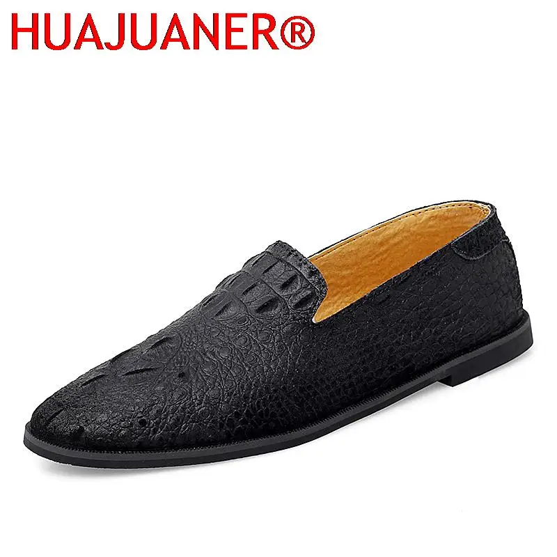 

Mens Shoes Casual Luxury Loafers Lightweight Adulto shoes Crocodile Pattern Walking Shoes Pointed Toe Comfortable Driving Shoes