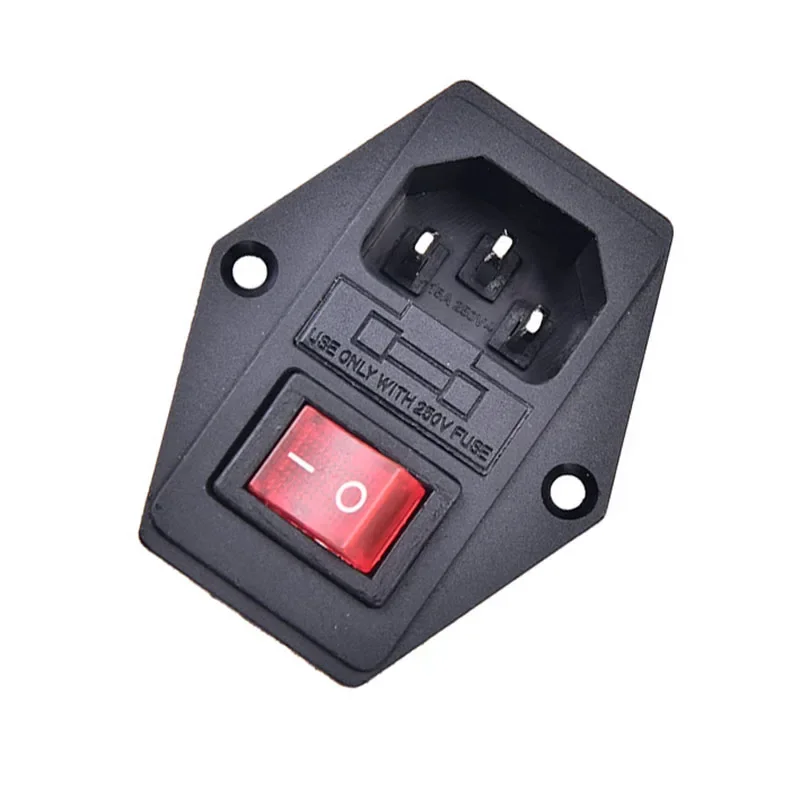 

Переключаемый разъем питания, 250 В переменного тока, освещение с держателем предохранителя для аркадного компьютерного шкафа Jamma и Mame DIY