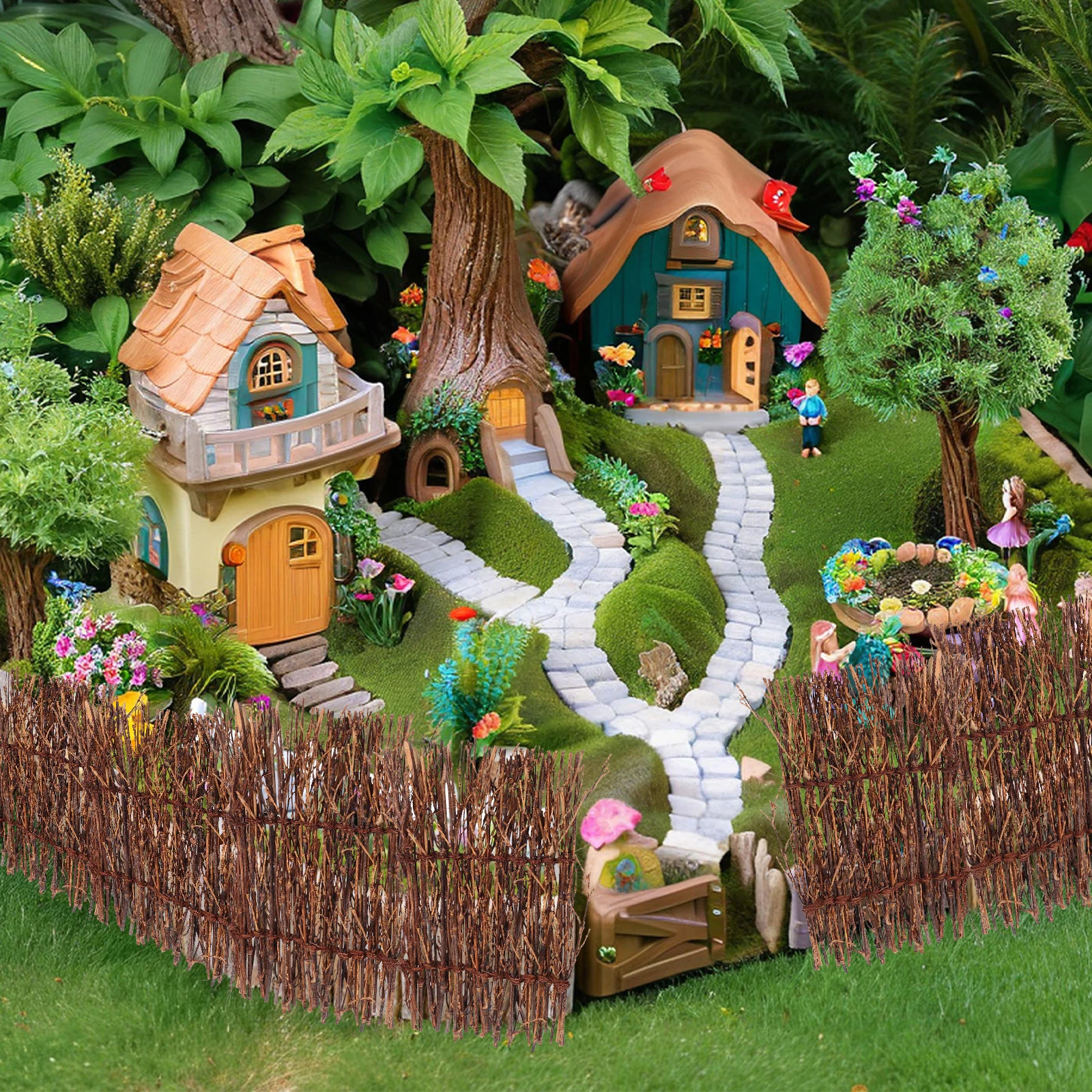 

3 Pcs Miniature Bonsai Decoration Office Plants Silk Dollhouse Accessories