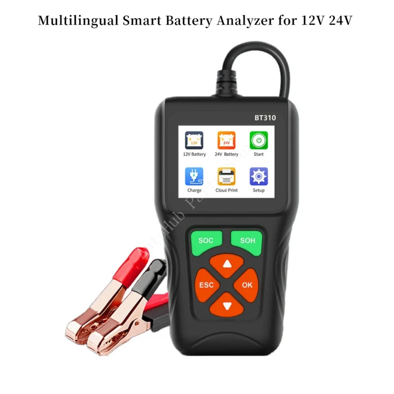 

Многоязычный интеллектуальный анализатор аккумуляторов для свинцово-кислотных аккумуляторов AGM GEL EFB 12 В 24 В для автомобильных грузовиков