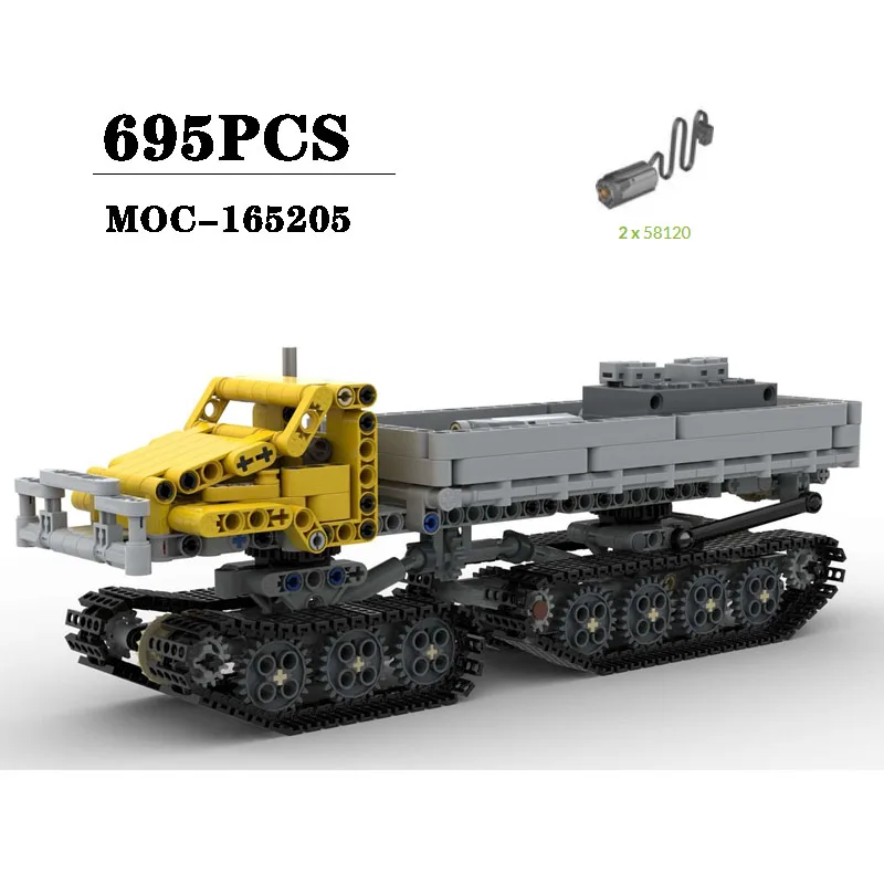 

New MOC-165205 Truck Off-road Four-wheel Drive Vehicle Splicing Block Model Ornament 695PCS Boy's Birthday Christmas Toy Gift