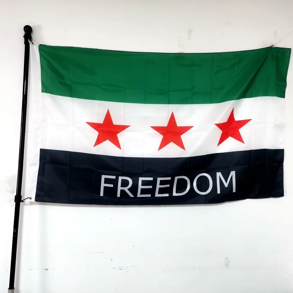 

Syrian Freedom Flag 3 Stars - Old Syria Arab Republic Flag 90x150cm - Durable Polyester Hanging Banner for Indoor/Outdoor Use