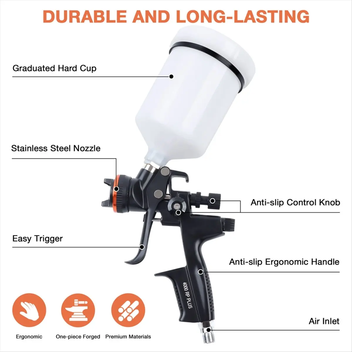 

Industrial Grade RP 1.3mm with Adapter and Mix Tank Car Repair Paint Water/Oil Based Air