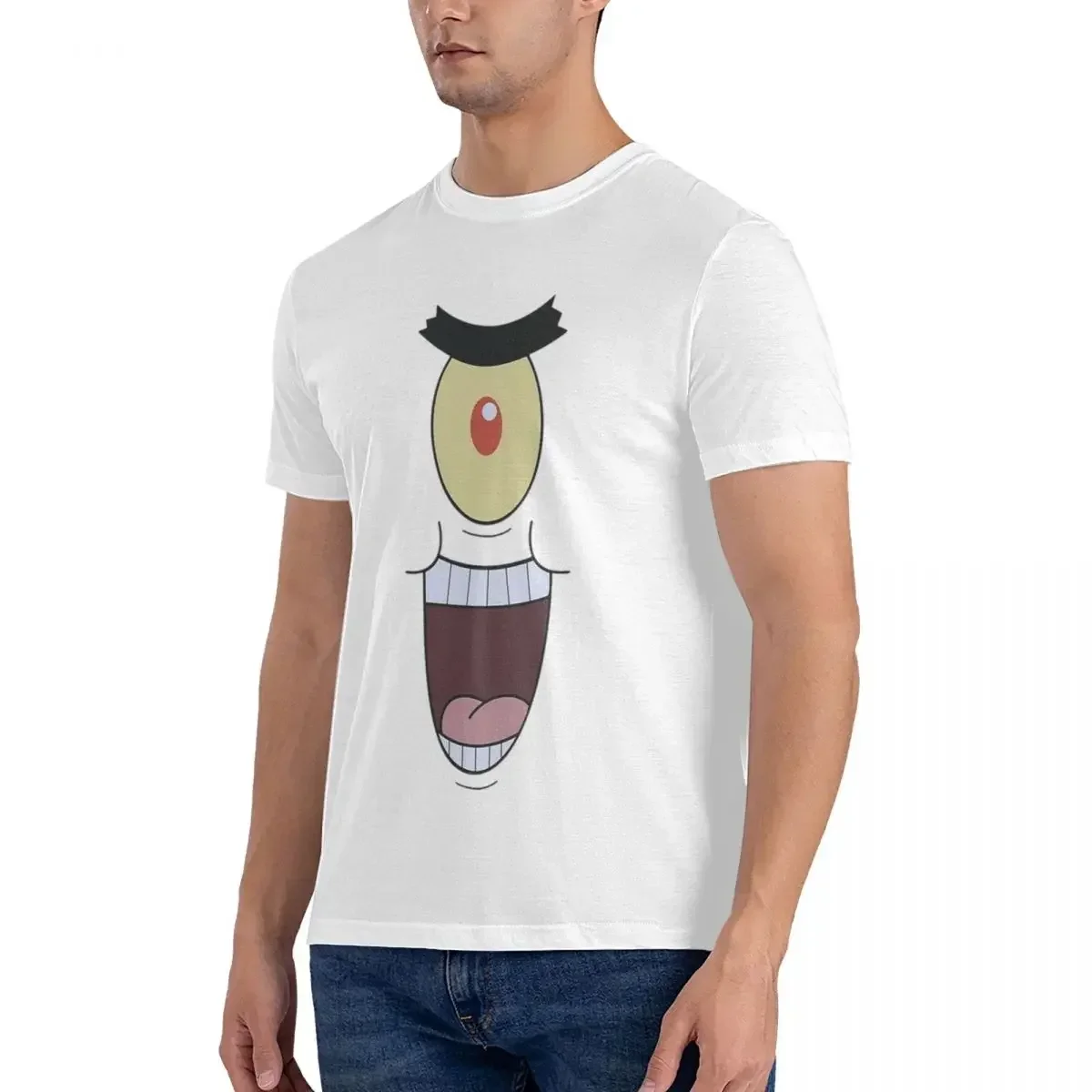 Plankton Evil And Funny Laugh T-shirt Male Fashion Oversized T Shirt Men O-Neck Summer Shirts Tops S-6XL