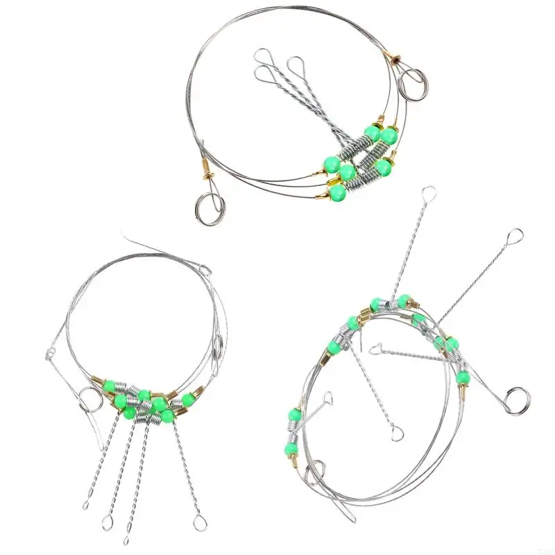 T3LD Anti-Winding String Sea Fishing Hook Steel Rigs Wire Anti-Bites Fish Hooks Line Replacement Fishing Tool