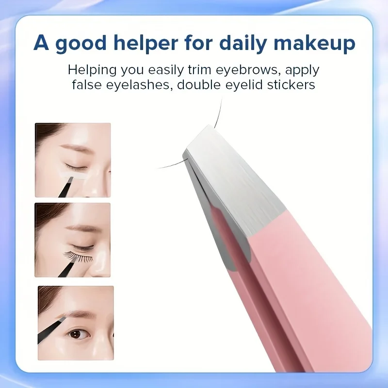 Ensemble de pincettes professionnelles pour sourcils, excellente précision pour les poils du visage, les éclats et l'épilation incarnée, 4 pièces