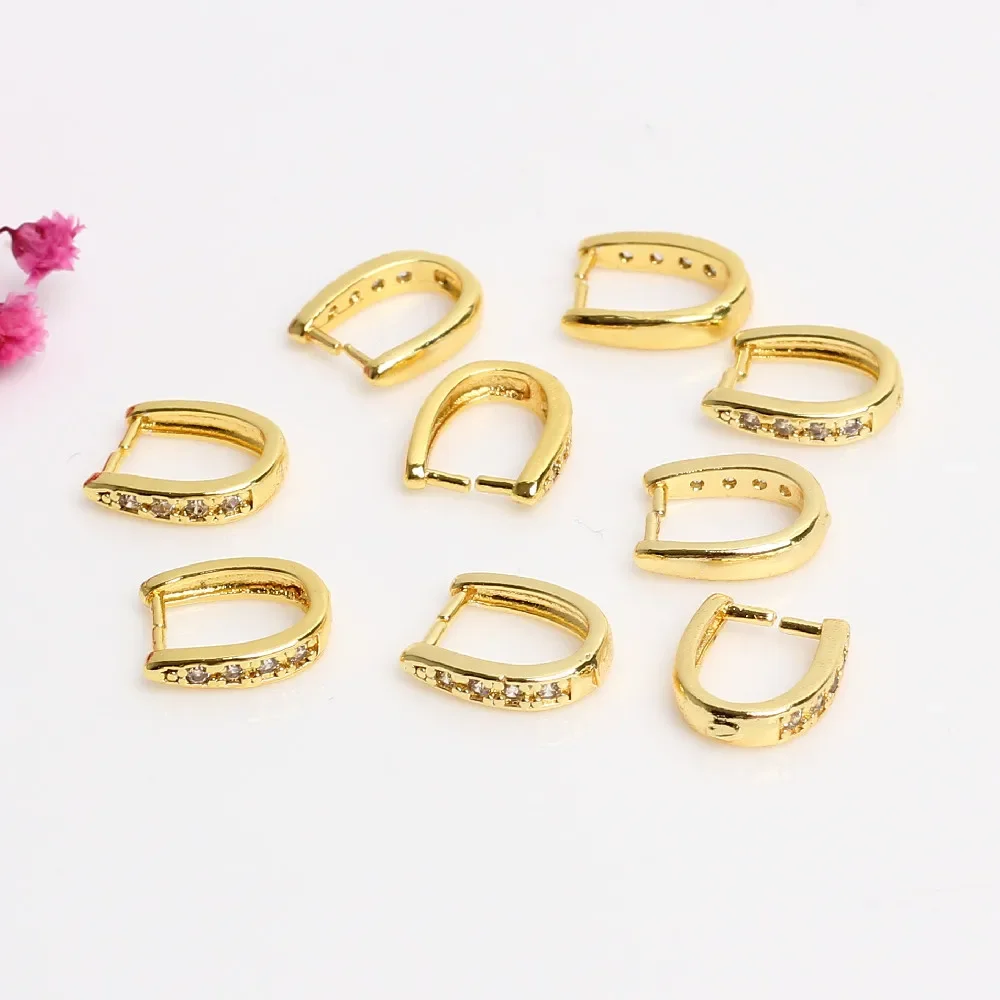 5Pcs Pozłacany mosiądz Pave Zircon Pinch Cimp Bail Wisiorek Zapięcie Pinch Bails Złącza do naszyjników Diy Materiały do wyrobu biżuterii