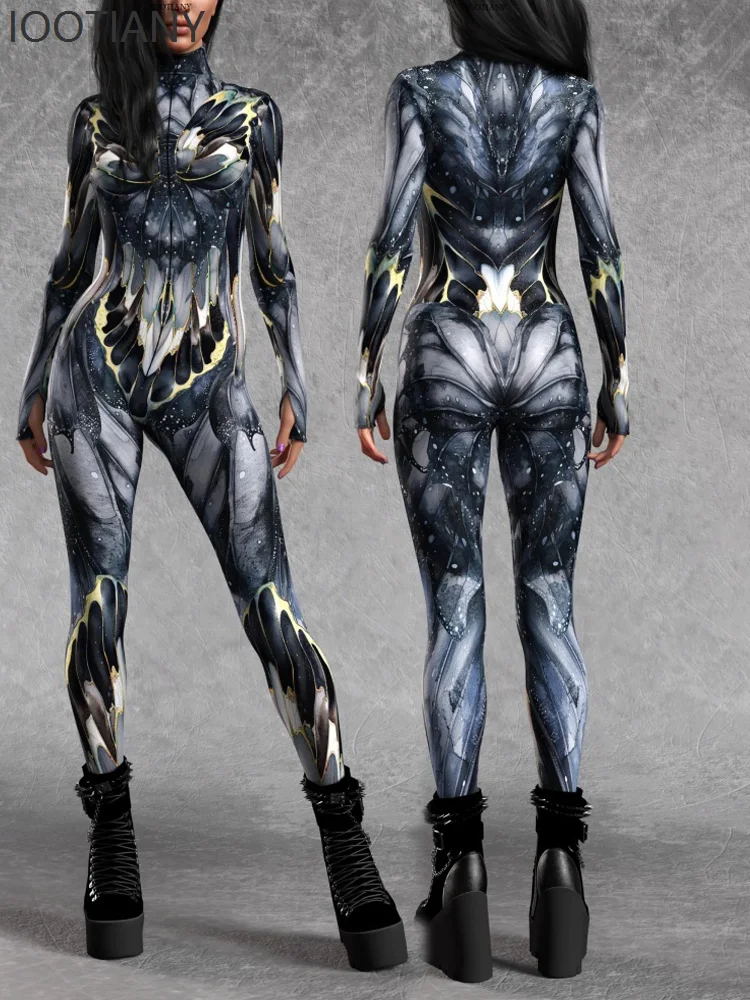 

Halloween Women's Multicolor Butterfly Wings Print Sexy Cool Leotard Carnival Party Stage Dance Cosplay Performance Costume Suit