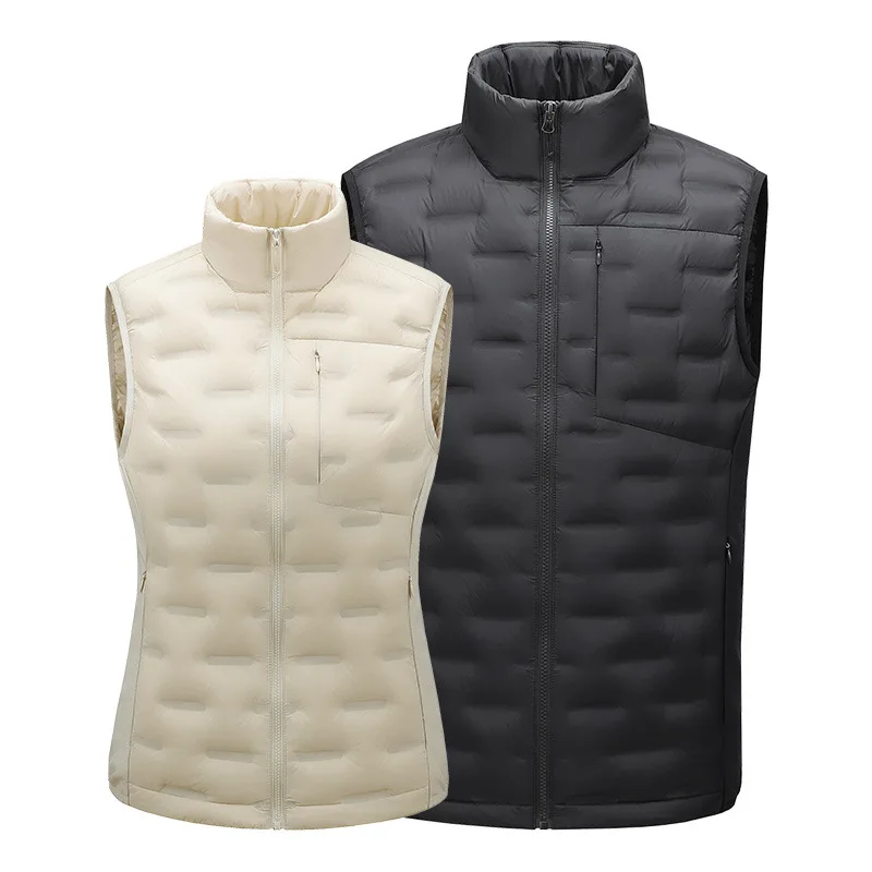 

Minsu Winter Lightweight Down High-Quality 90 Down Short Couple Sleeveless Stand Collar Vest Quilted Vest Inner Liner