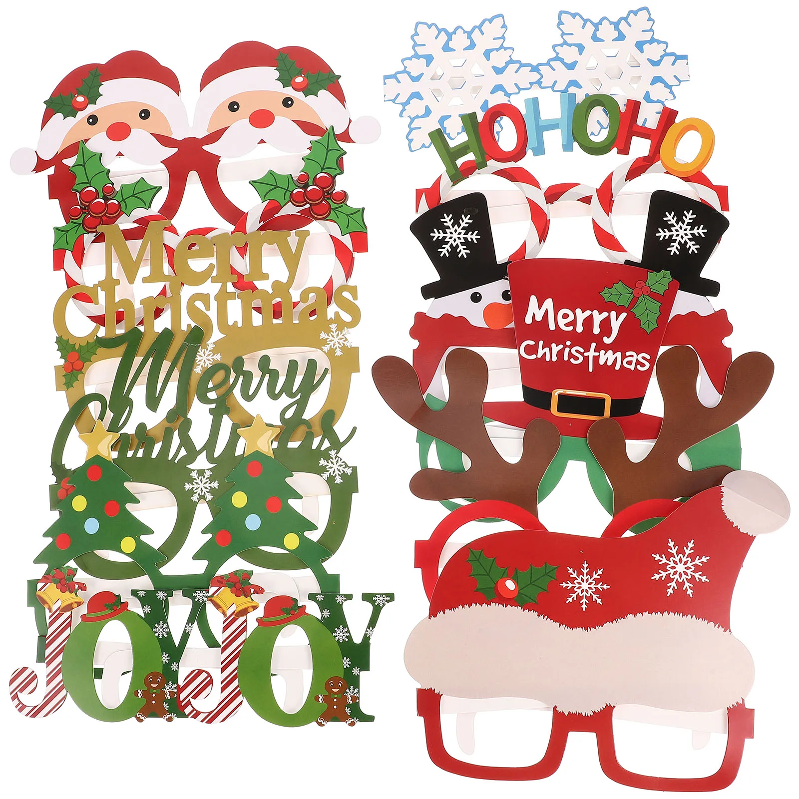 

12 Pcs Frames Christmas Eyeglasses Party Props Decor Party Glasses Frame Photo nament Xmas Eyeglasses Unique Xmas
